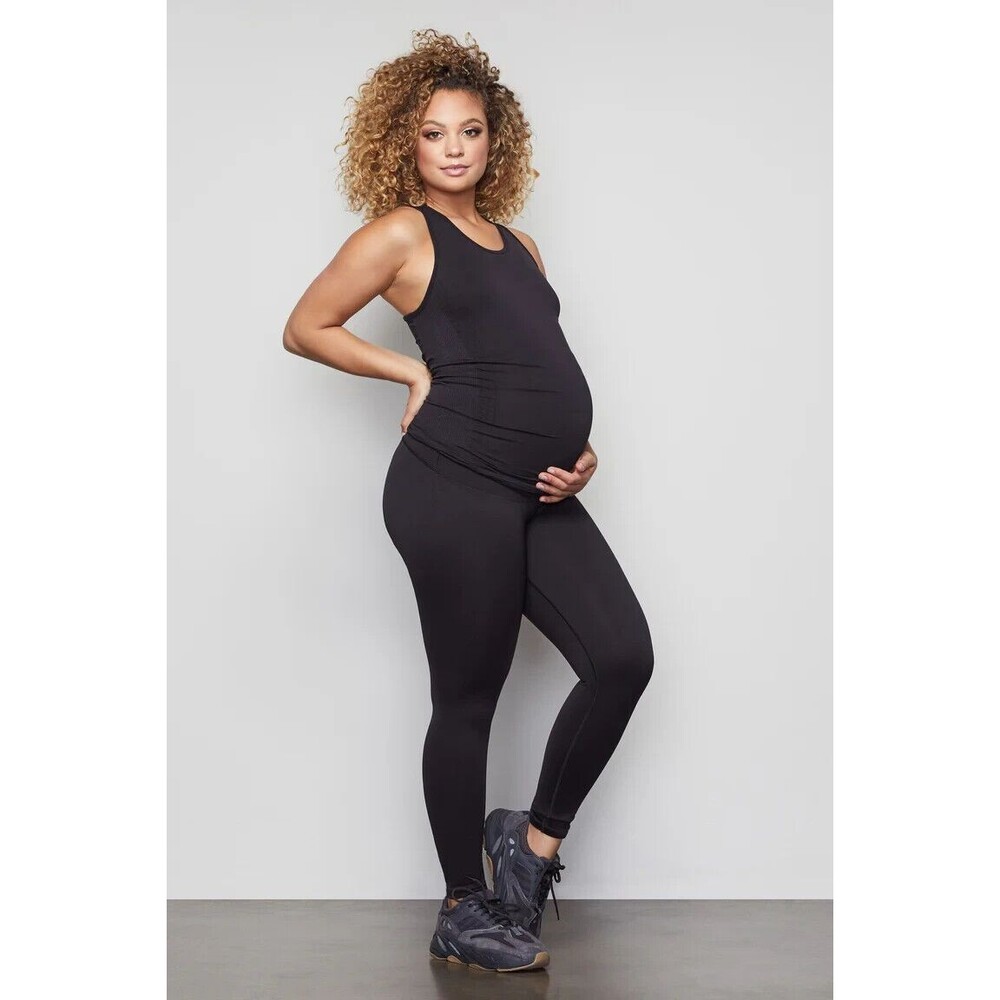 Good American NEW Maternity Seamless Leggings GP0230 BLACK Size 4/5 (XL/2XL)
